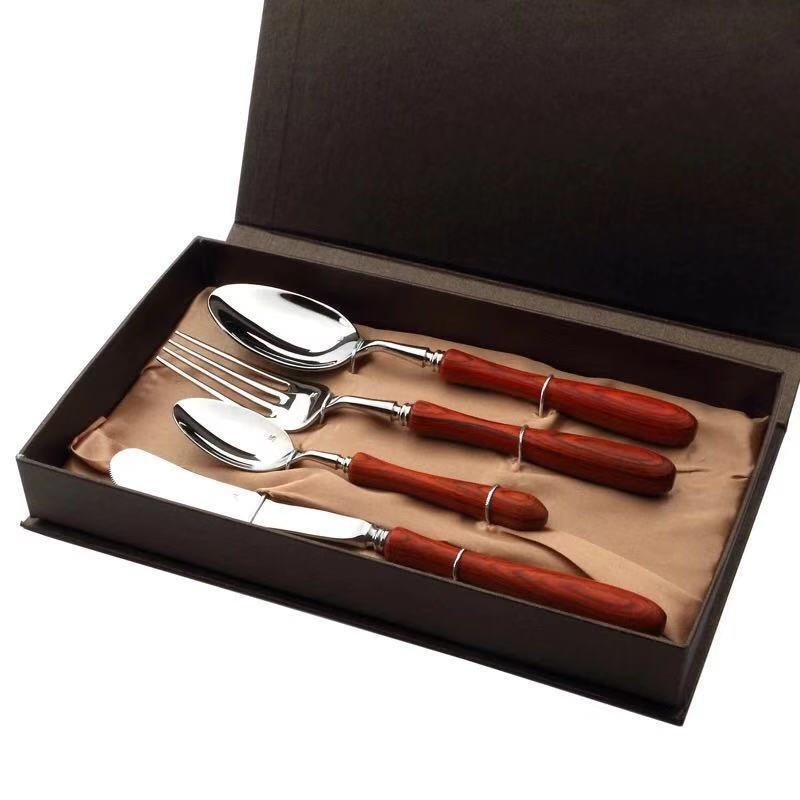 Stainless Steel Cutlery With Wooden Handle Set