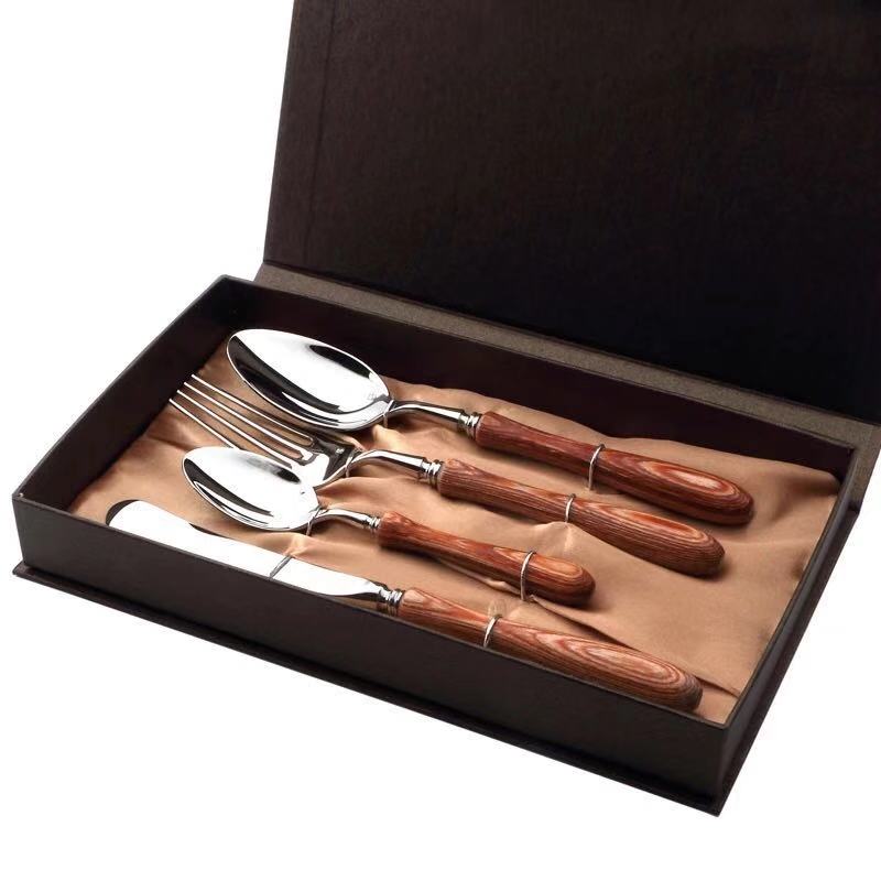 Stainless Steel Cutlery With Wooden Handle Set
