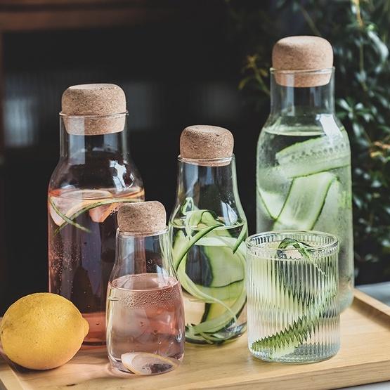 Clear Glass Carafe With Cork Stopper