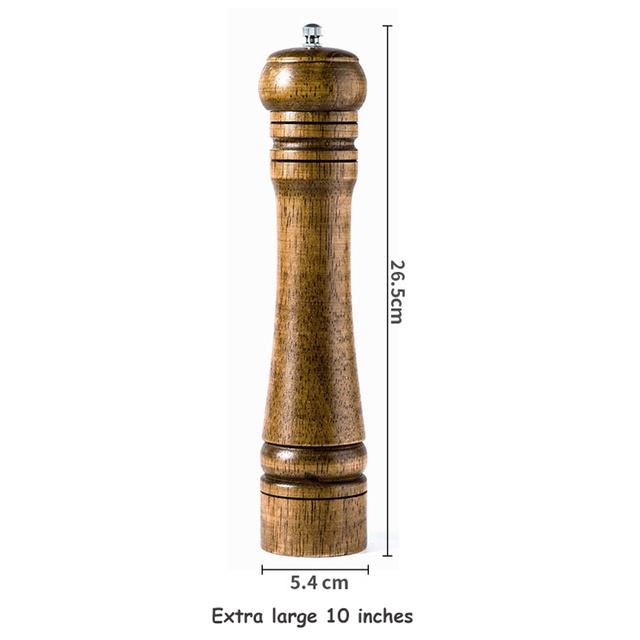 Wooden Salt and Pepper Mills Shakers with Cleaning Brush & Wood Stand