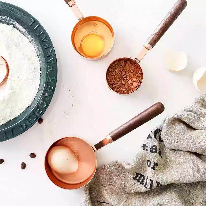 Black Walnut Rose Gold Spoon Set