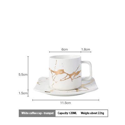 Gold Inlay Ceramic Marble Mug