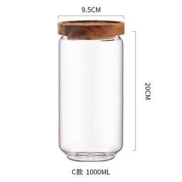 Glass Storage Containers, Airtight Glass Jars with Bamboo Lids