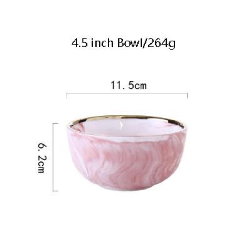 Marble Porcelain Dinnerware, Matte Pink