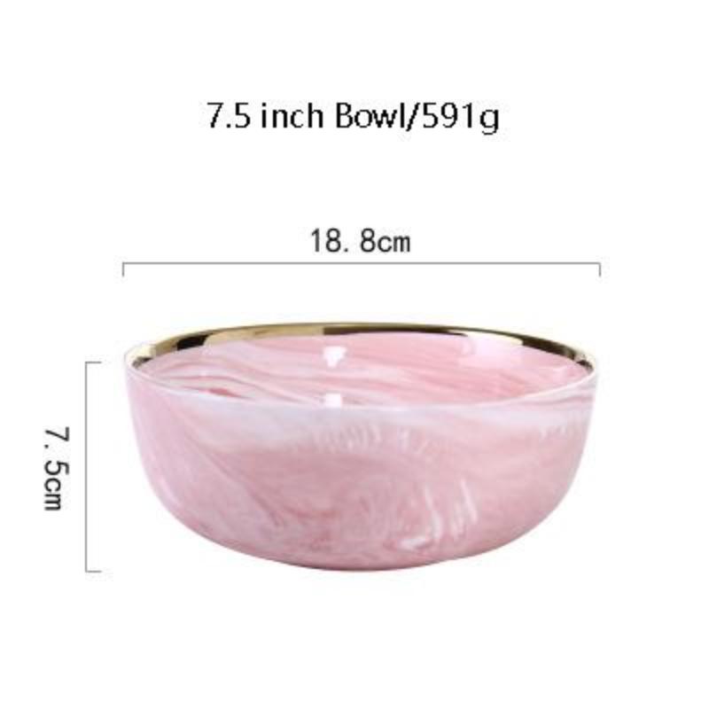 Marble Porcelain Dinnerware, Matte Pink