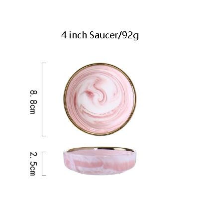 Marble Porcelain Dinnerware, Matte Pink