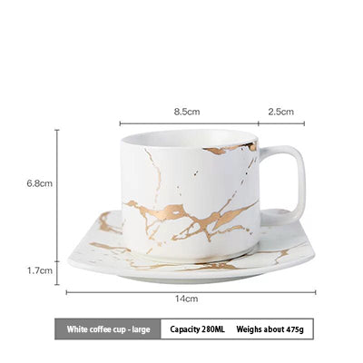 Gold Inlay Ceramic Marble Mug