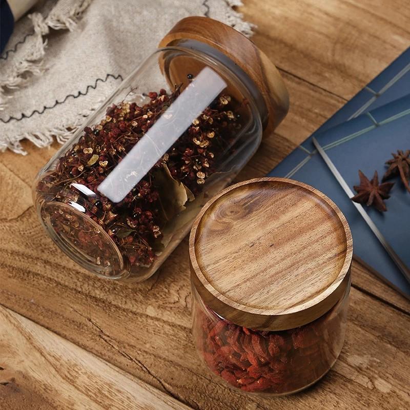 Glass Storage Containers, Airtight Glass Jars with Bamboo Lids