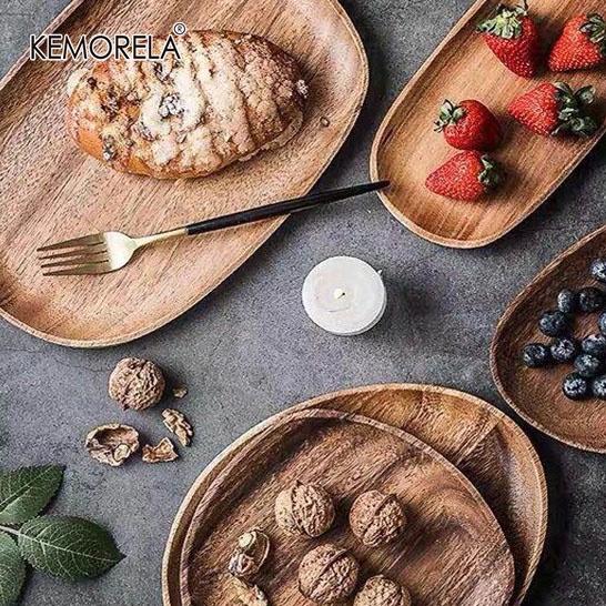 Round Wood Plates, Perfect for Serving, Sushi, Cheese, Sandwiches