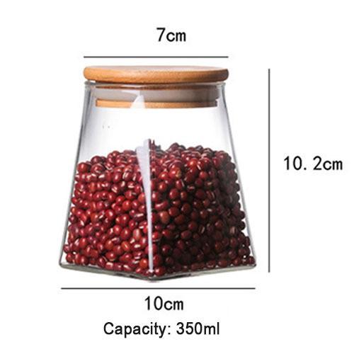Jar Container Decorative Canister Terrarium Vase With Extra Wide Mouth Wooden Lid