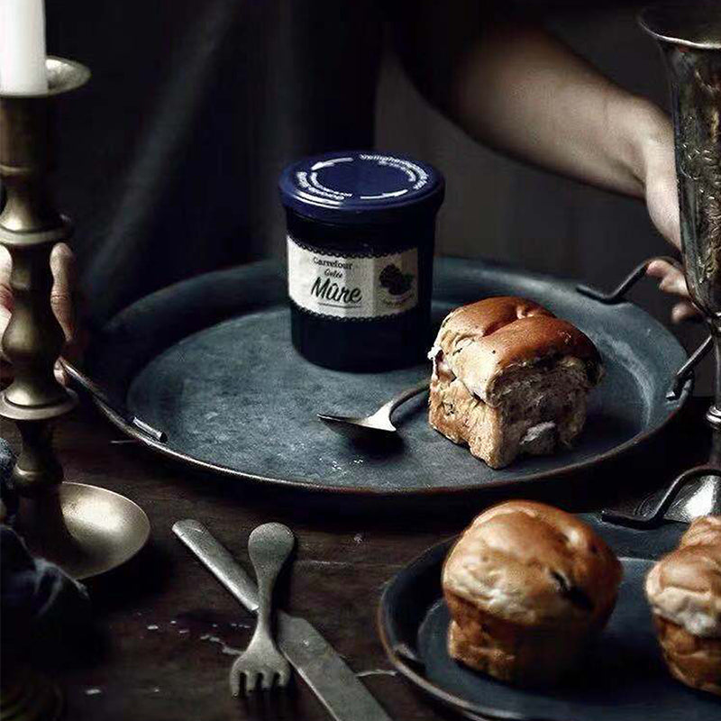 Metal Plate With Handle Handcrafted Round Storage