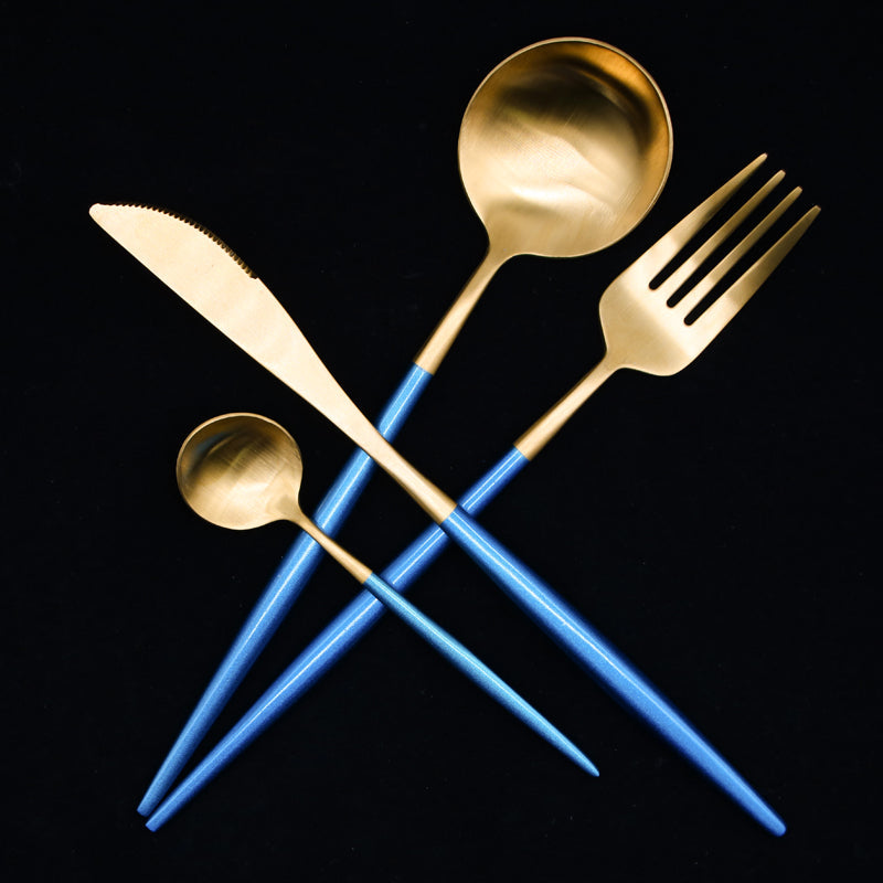 Blue Gold Cutlery Gift Box