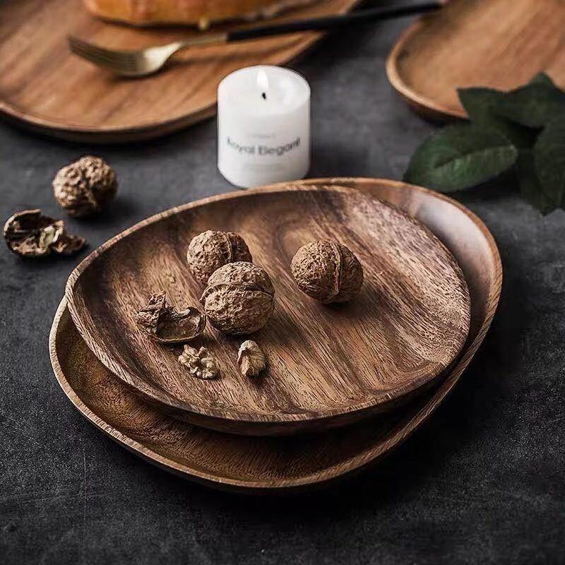 Round Wood Plates, Perfect for Serving, Sushi, Cheese, Sandwiches