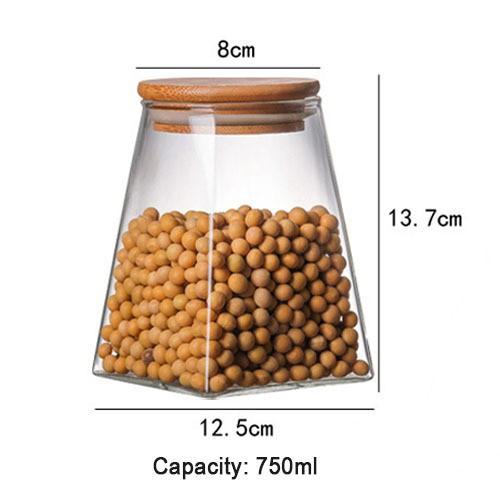 Jar Container Decorative Canister Terrarium Vase With Extra Wide Mouth Wooden Lid