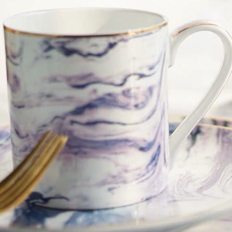 European Marbled Gilt Ceramic Plate