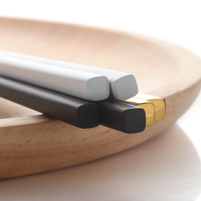 5 Pairs Premium 304 Stainless Steel Chopsticks(White&Gold)