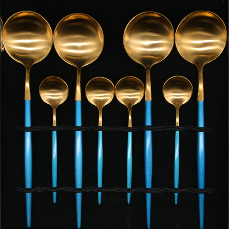 Blue Gold Cutlery Gift Box
