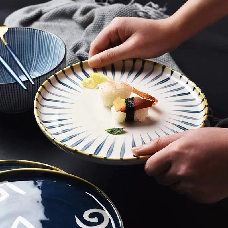 Japanese-Style Hand-Painted Ceramic Steak Western Dish