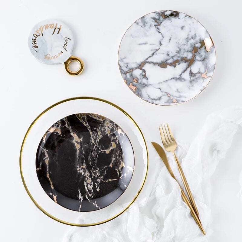 Marbled Ceramic Michelangelo Plate