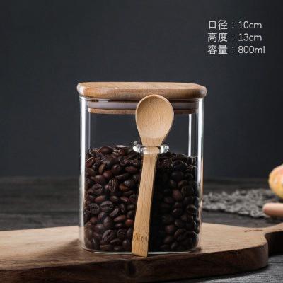 Clear Glass Containers for Pantry with Wooden Spoon