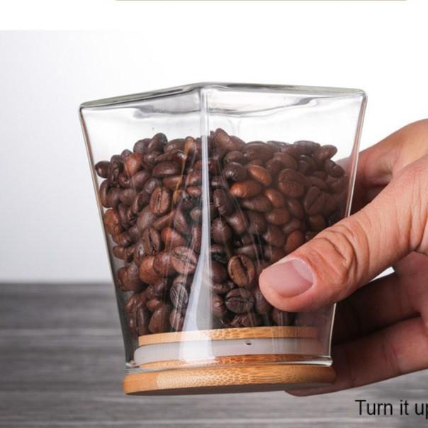 Jar Container Decorative Canister Terrarium Vase With Extra Wide Mouth Wooden Lid