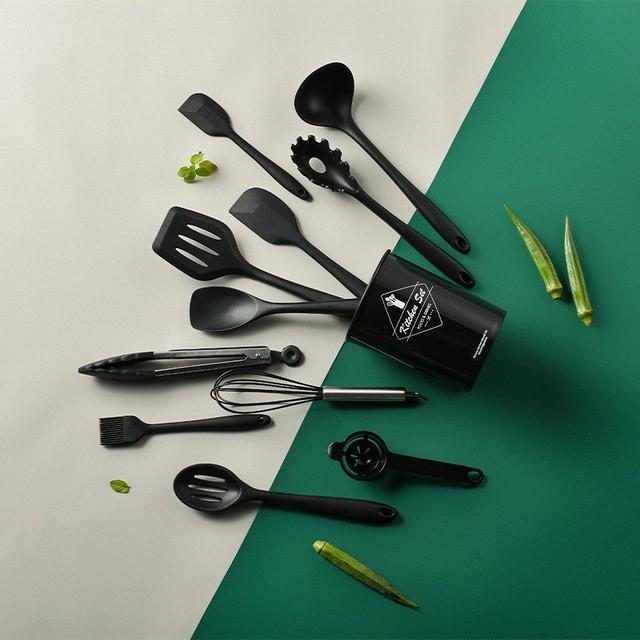 12Pcs Silicone Kitchen Utensil Set, Nonstick Cookware (BPA Free)