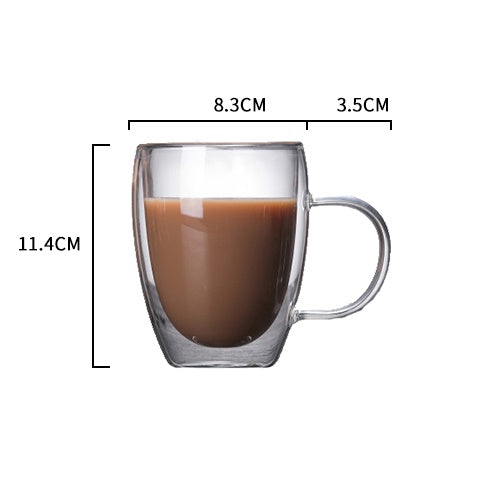 Transparent Glass Cup Milk Whiskey Tea Beer Double Creative Heat Resistant Espresso Coffee Cup Cocktail Vodka Wine Mug Drinkware