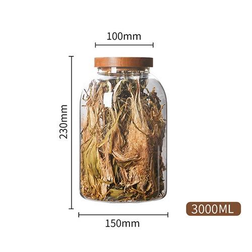 Glass Kitchen Container with Acacia Wood Air-tight Lid