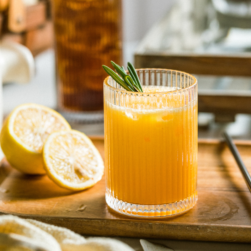 Classic Ribbed Drinking Glass Cups 370ml | Set of 4 | Includes Straws and Coasters