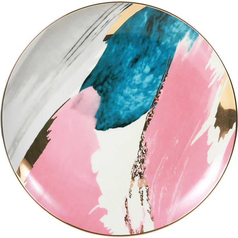 Watercolor Ceramic Porcelain Dinner Plates