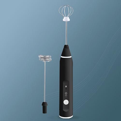 Rechargeable Milk Frother Handheld With 3 Stainless Whisk and Charging Base