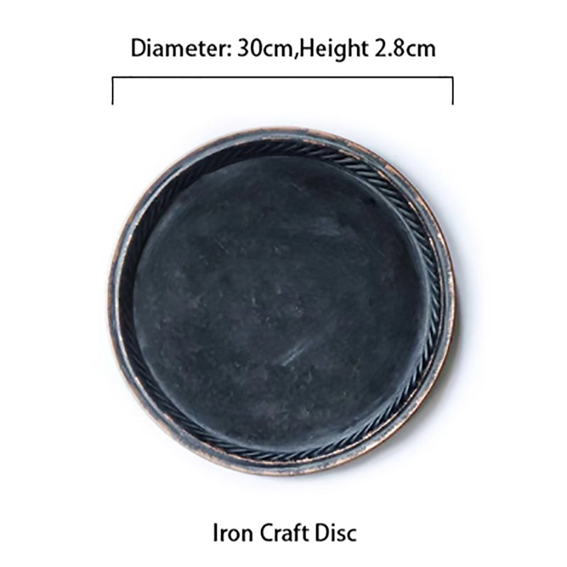 Creative Retro Disc Iron Craft Storage Tray