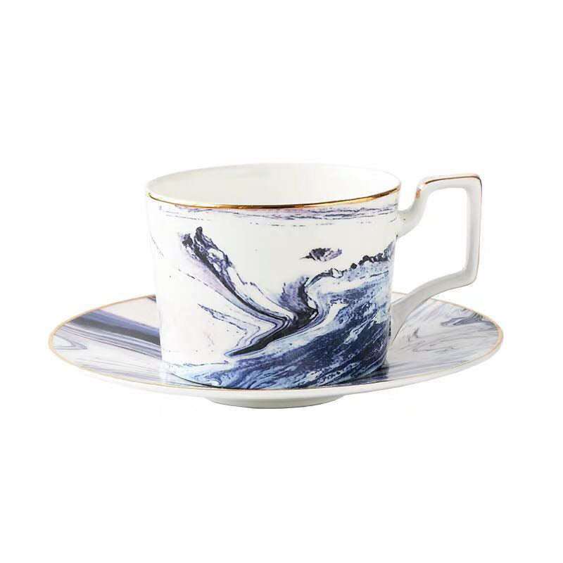 European Marbled Gilt Ceramic Plate