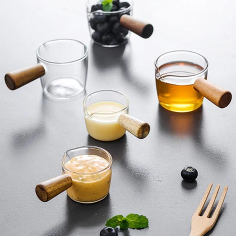 Milk Cup with Wood Handle