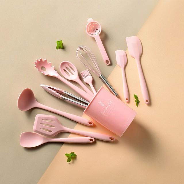 12Pcs Silicone Kitchen Utensil Set, Nonstick Cookware (BPA Free)