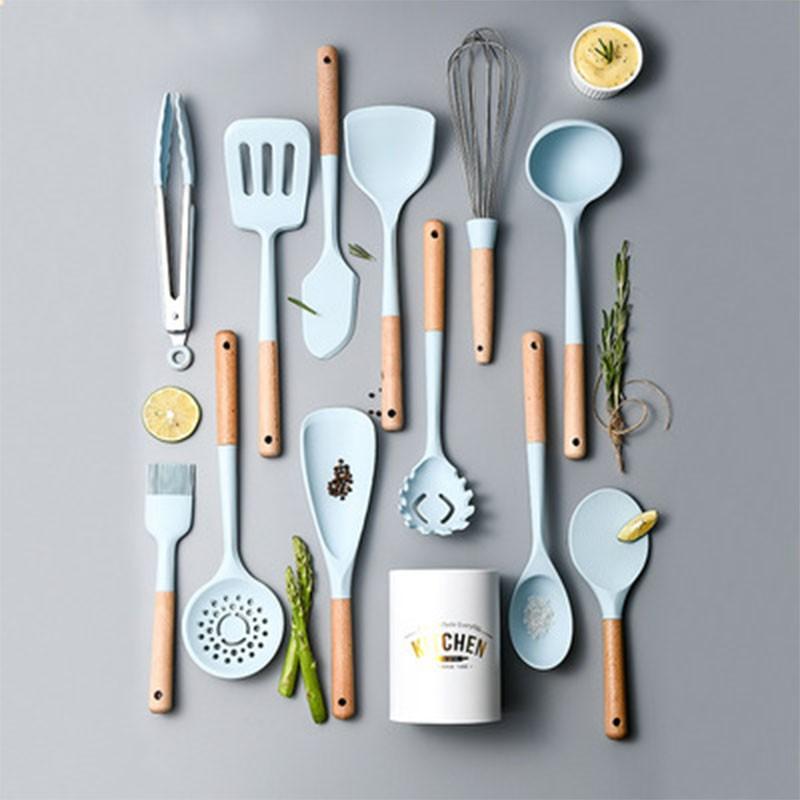 New Tiffany Blue & White Silicone Cooking Utensils (BPA Free)