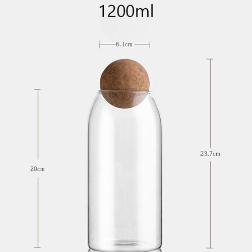 Glass Storage Container with Ball Cork