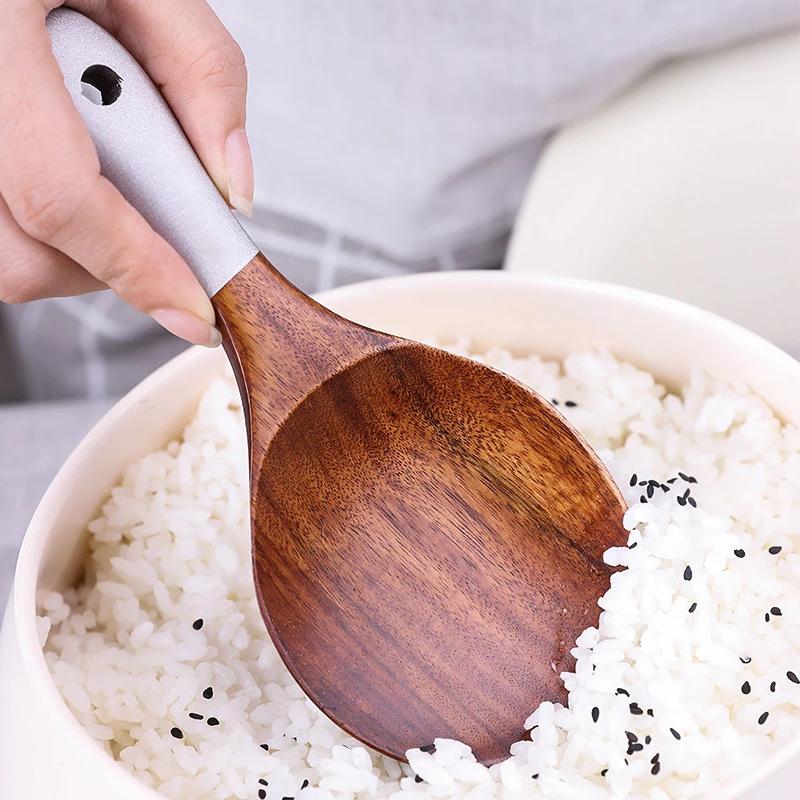 Wooden Cooking Utensils Set for Kitchen, Non Stick Cookware Tools