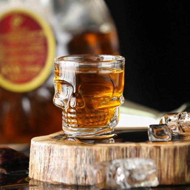 Skull Double Cup Coffee Mug Double-layered Transparent Crystal Skull Head Glass Cup For Household Whiskey Wine Vodka Bar Club Beer Wine Glass