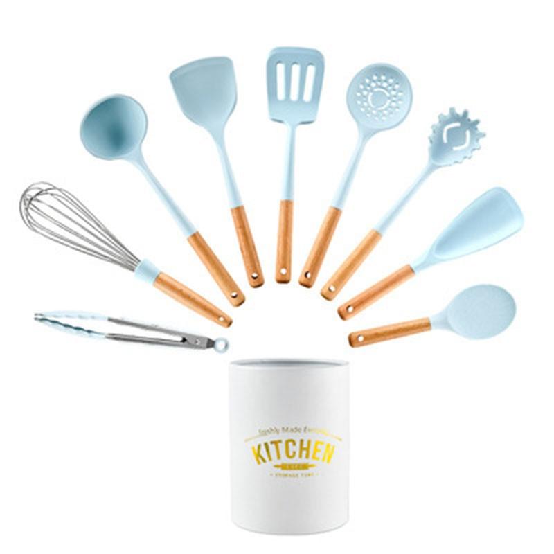 New Tiffany Blue & White Silicone Cooking Utensils (BPA Free)
