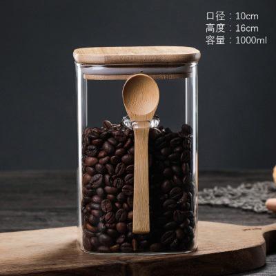 Clear Glass Containers for Pantry with Wooden Spoon