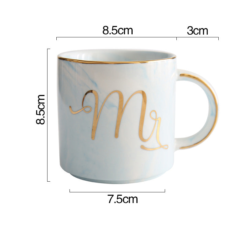 Mr and Mrs Couple Marble Coffee Mug