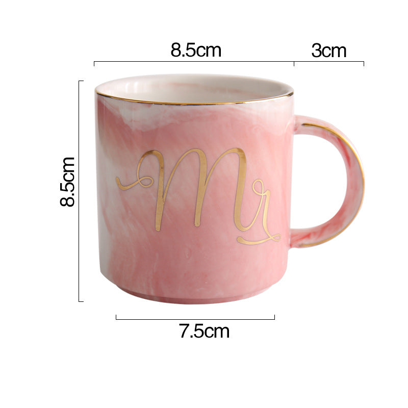 Mr and Mrs Couple Marble Coffee Mug