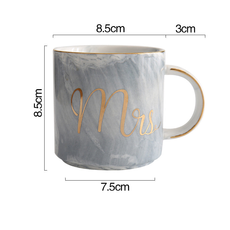 Mr and Mrs Couple Marble Coffee Mug