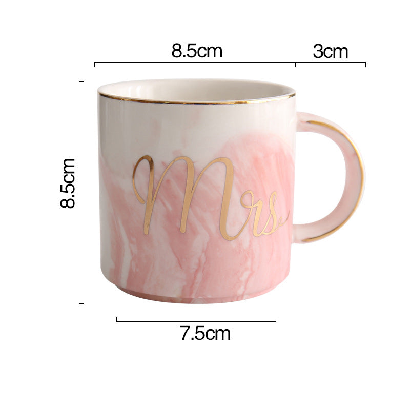 Mr and Mrs Couple Marble Coffee Mug