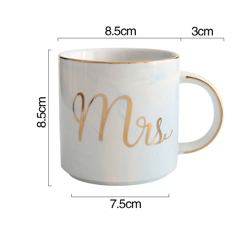Mr and Mrs Couple Marble Coffee Mug