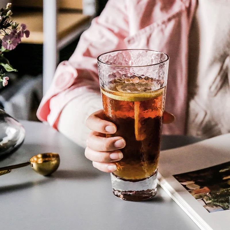 Gold Edge Hammer Drinking Glasses, Perfect for Dinner Parties