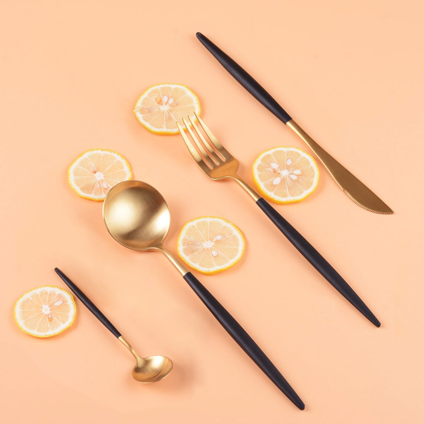 Black Gold Cutlery Set