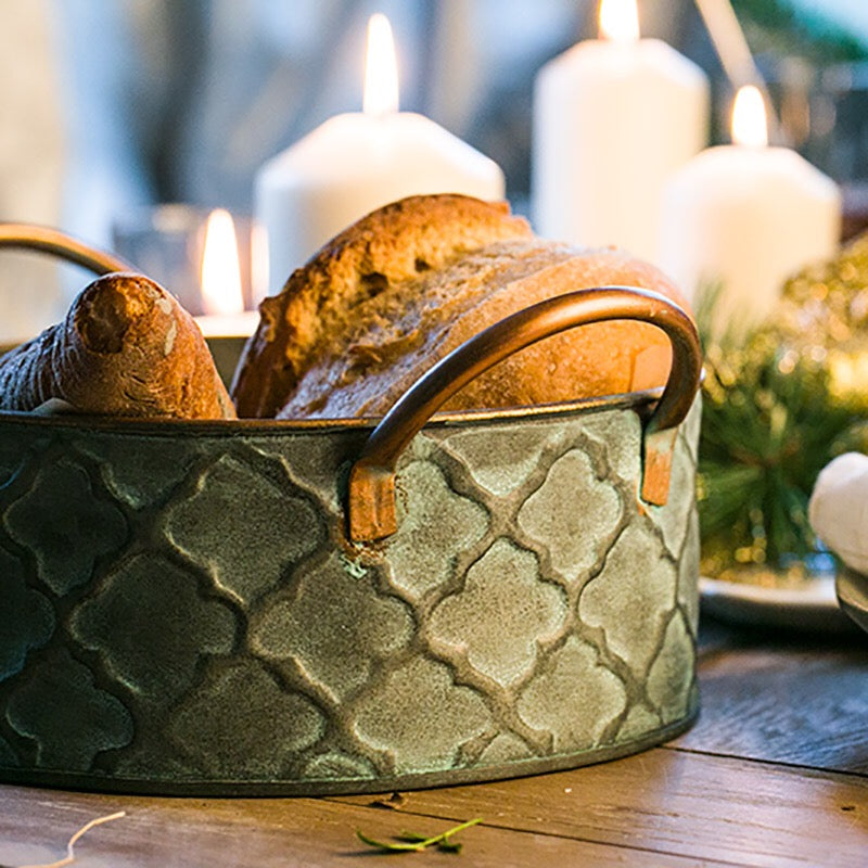 Iron Bread Basket Retro Antique Style