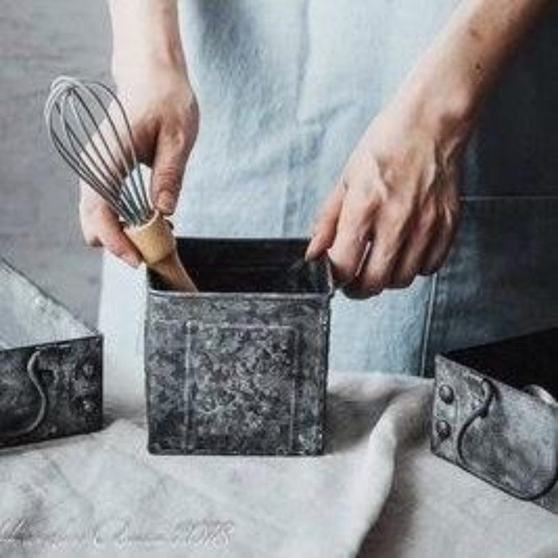 Rectangular Metal Storage, Breakfast Bread Cake Plate Square Box